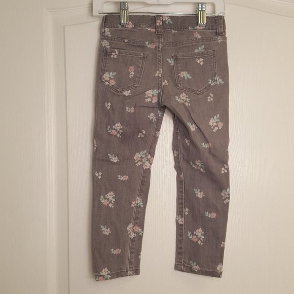 Oshkosh Gray Floral Stretch Denim Jeans - Picture 4 of 6